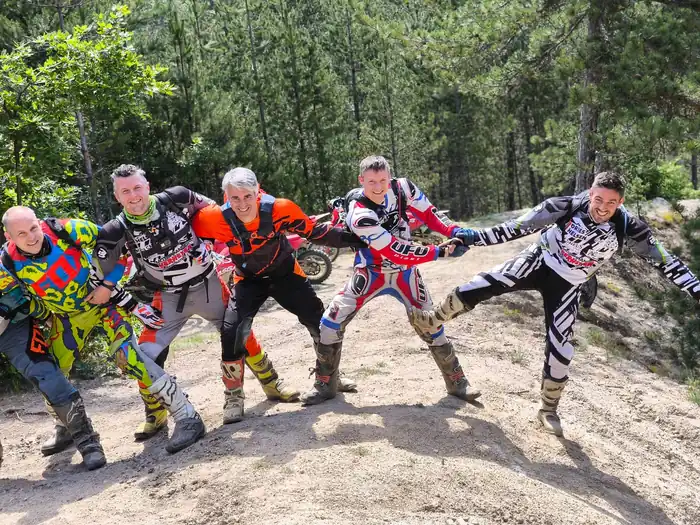 Sunset ride on a Pirin Mountains enduro track
