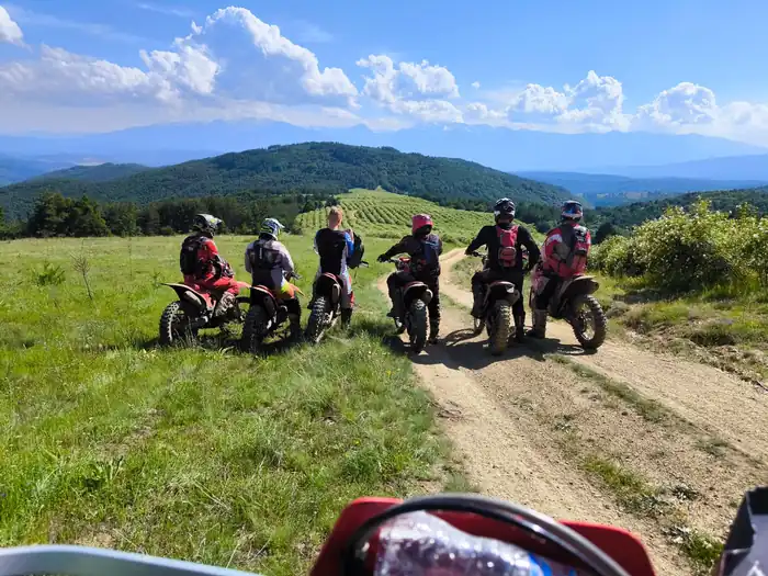 GASGAS enduro bike on a rocky mountain climb above Bansko
