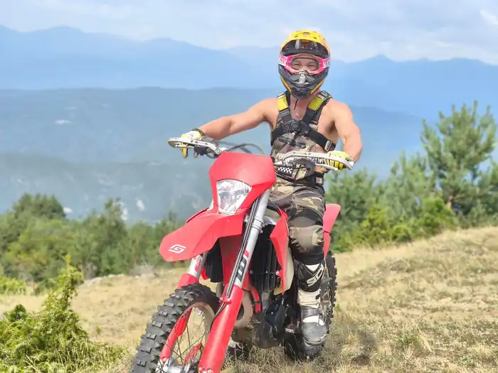 Mud and trail action on a guided Bulgaria enduro adventure