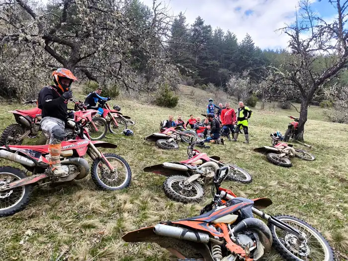 Sunset ride on a Pirin Mountains enduro track