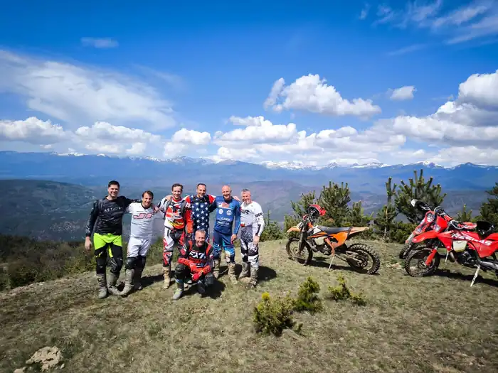 Mud and trail action on a guided Bulgaria enduro adventure