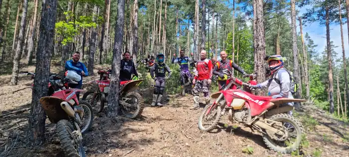 Mud and trail action on a guided Bulgaria enduro adventure