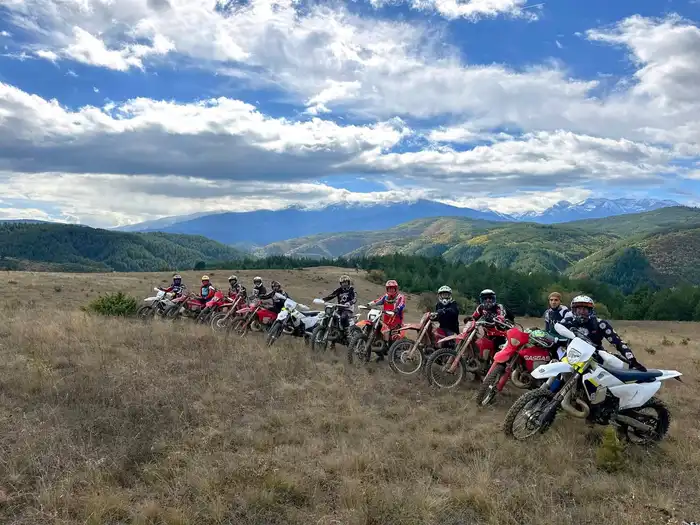 GASGAS enduro bike on a rocky mountain climb above Bansko